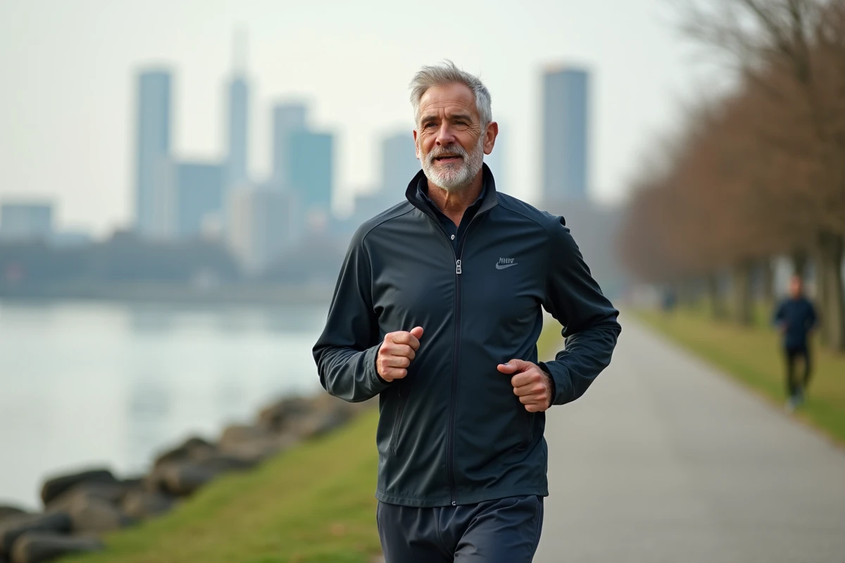 Homme courant le long d