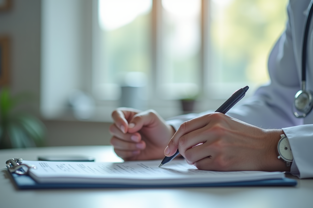 Médecin tenant un dossier lors d